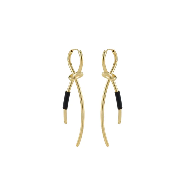 Earrings Blackheadshop Twisted Knot Hinged Earrings