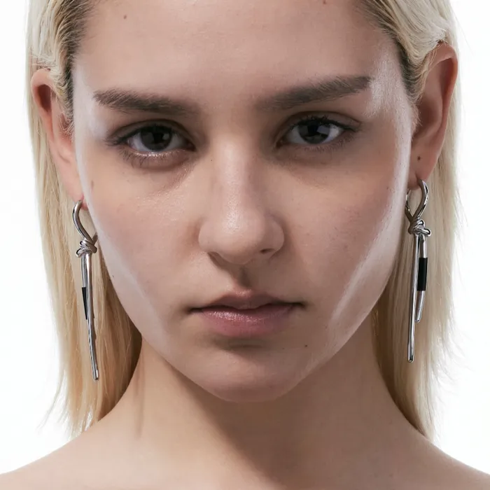 Earrings Blackheadshop Twisted Knot Hinged Earrings