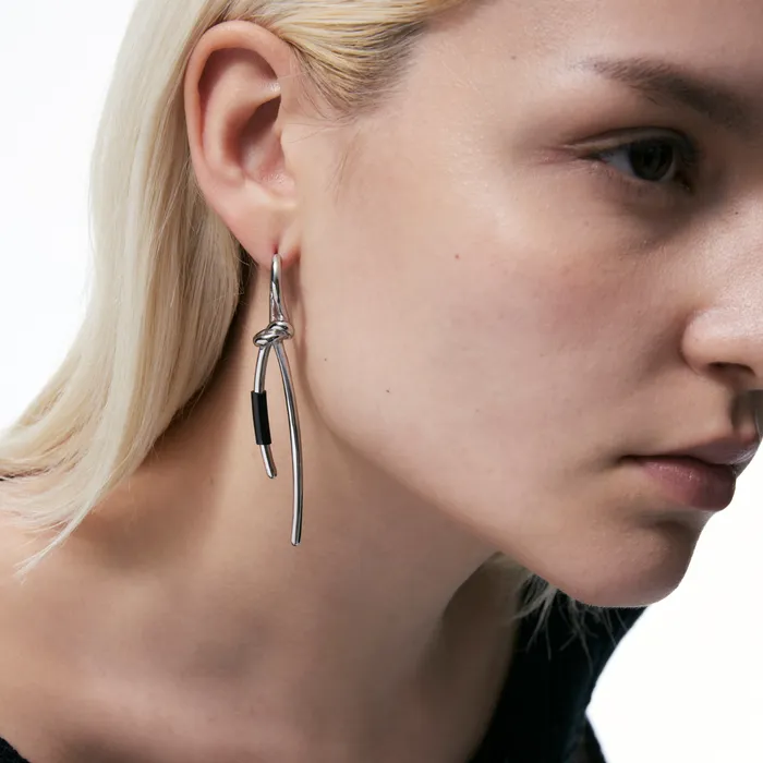 Earrings Blackheadshop Twisted Knot Hinged Earrings