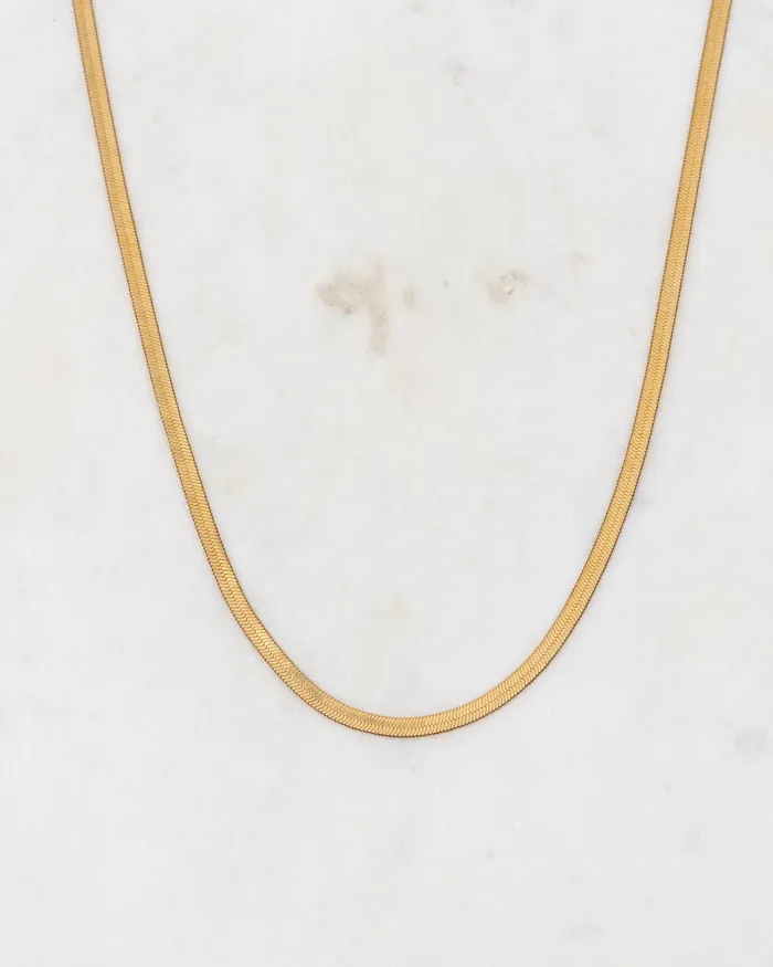 ERIJEWELRY Necklaces Agnes Herringbone Gold Necklace