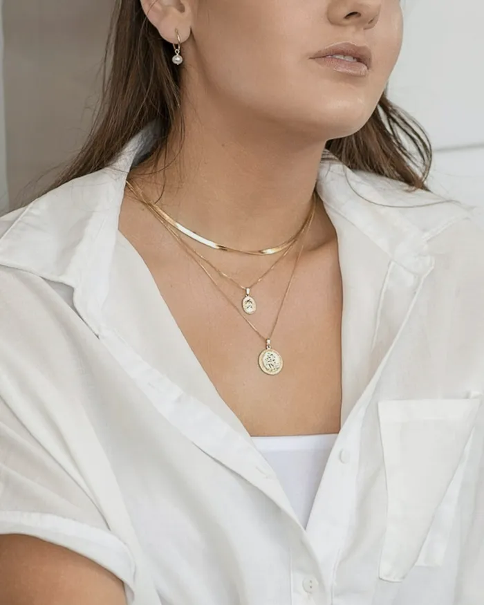 ERIJEWELRY Necklaces Agnes Herringbone Gold Necklace