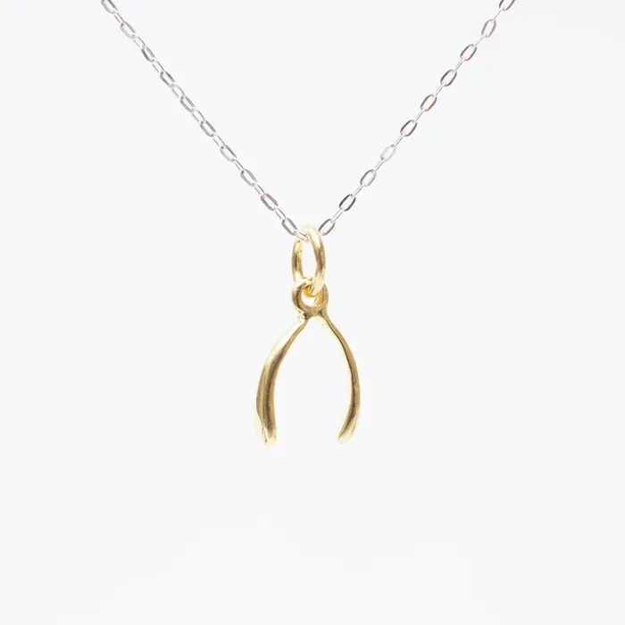 Gold Vermeil Cutout Wishbone Necklace Mimi Marge Necklaces