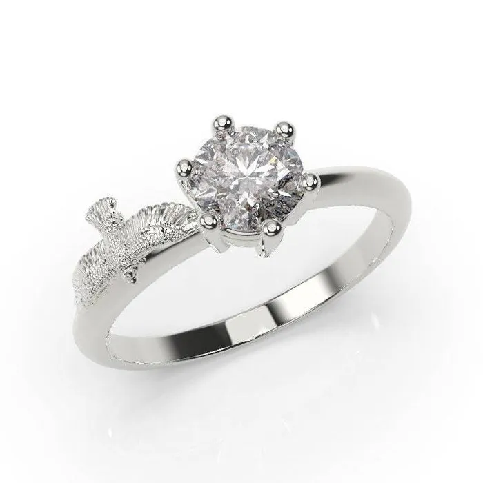 Hawk Engagement Ring Hawk Ring White Gold Bird MyUniqueRing Rings