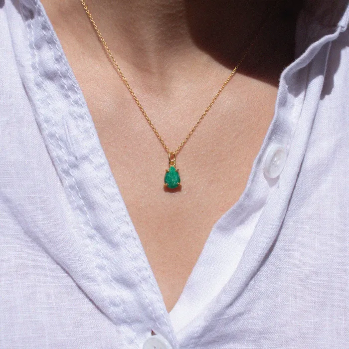 Libra Birthstone Necklace Silver Lotus Necklaces