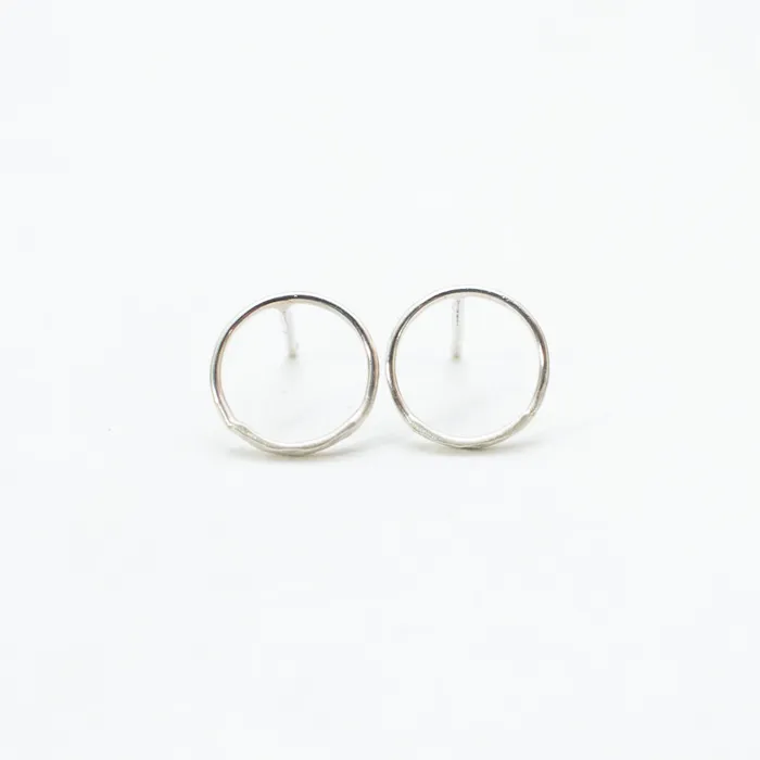 Mimi Marge Rings Silver Hand Hammered Circle Studs