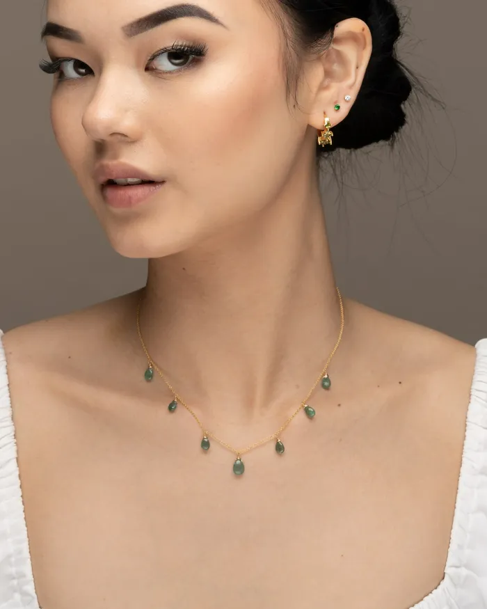 Necklaces ERIJEWELRY Gorgeous Emerald princess necklace