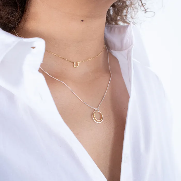 Necklaces Mimi Marge Gold Vermeil Mini Horseshoe Necklace