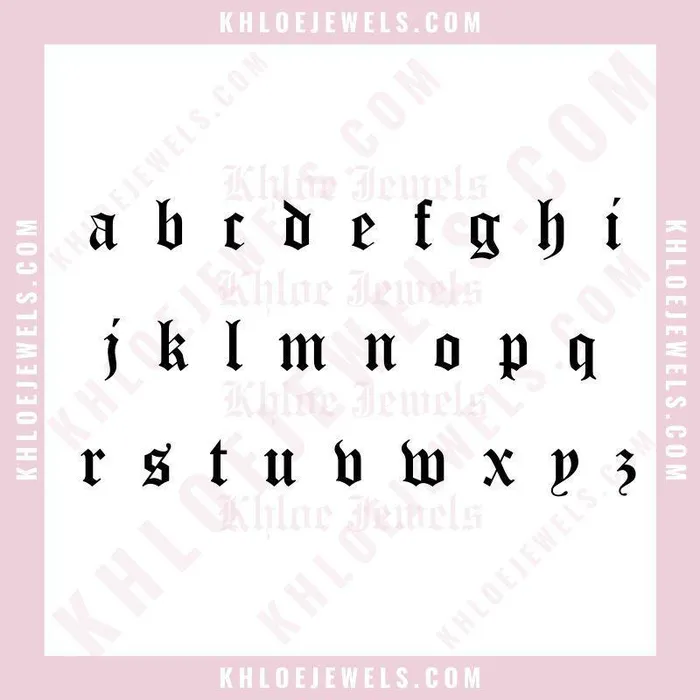 Necklaces Mini Ancient Goth Initial Necklace KHLOE JEWELS