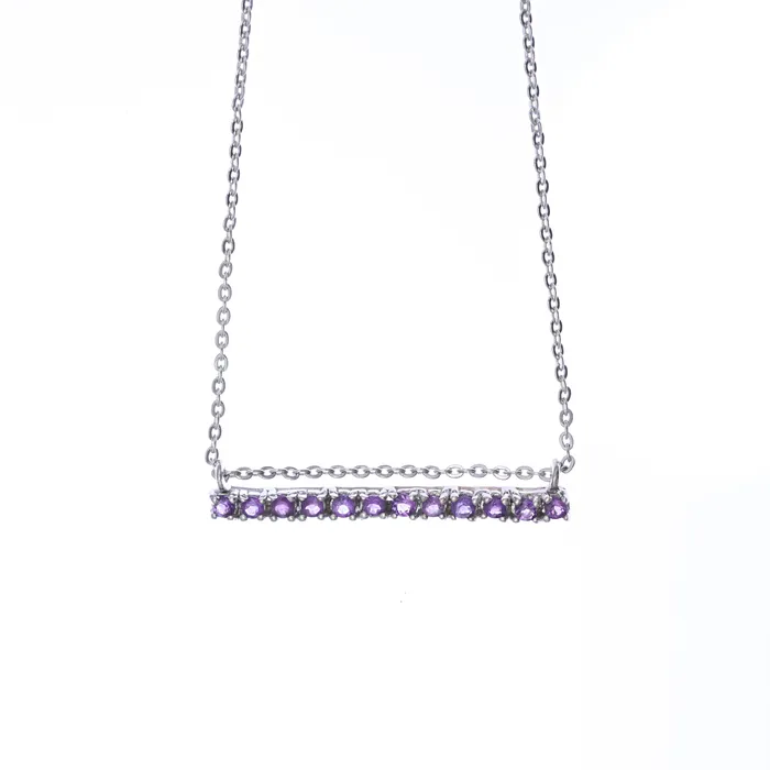 Pave Amethyst Sliding Bar Necklace Four Peaks Mining Co Necklaces