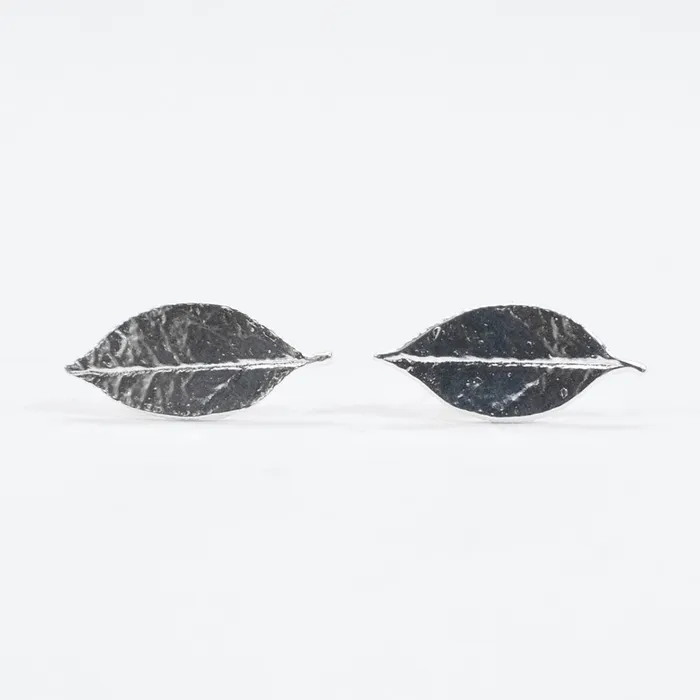 Rings Tashi Silver Salal Leaf Studs
