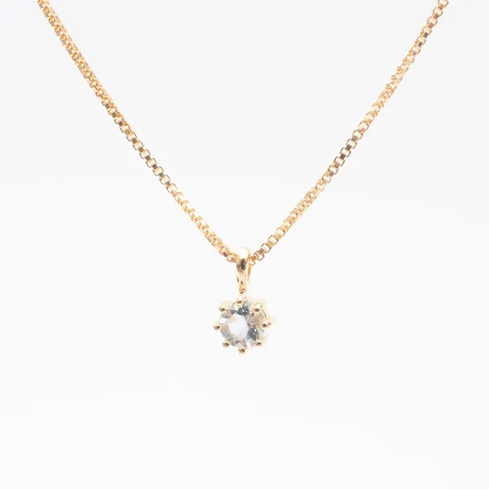 Tashi Necklaces Gold Vermeil Round Claw Set Aquamarine Necklace