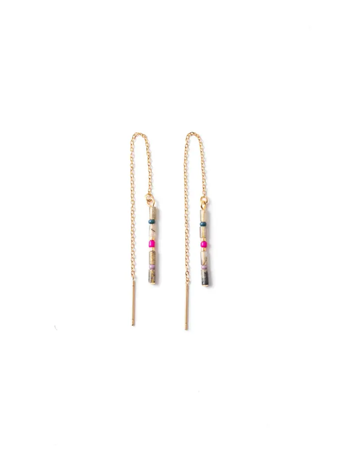WellDunn Earrings Alaria Gold Pull Through Earrings