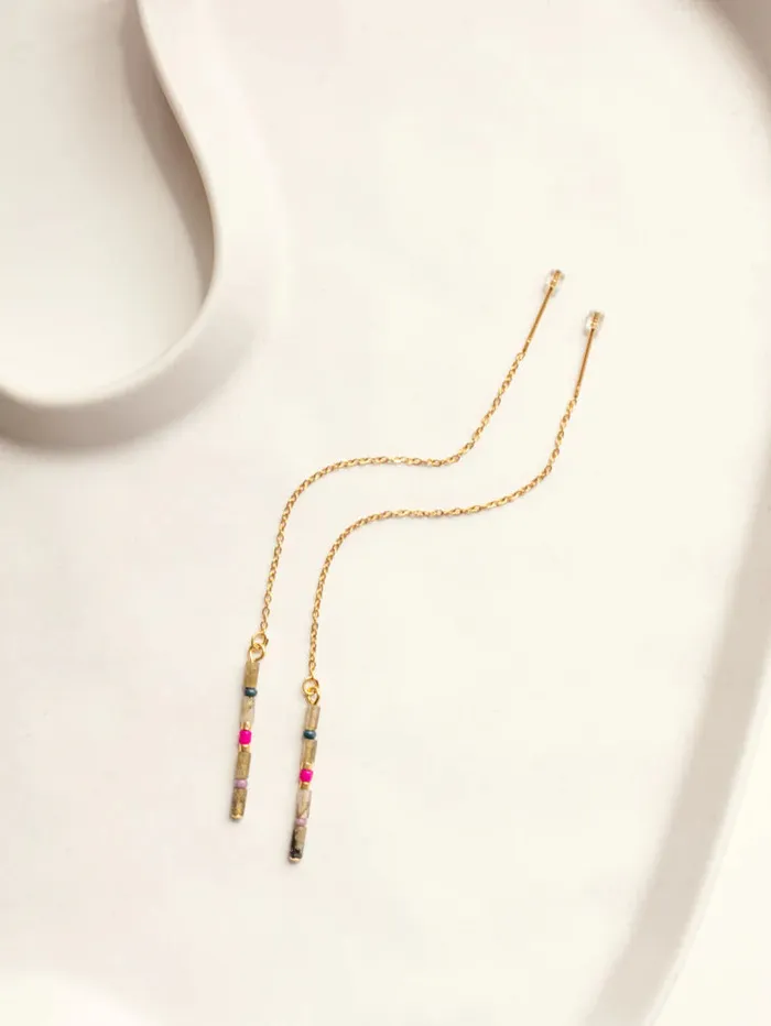 WellDunn Earrings Alaria Gold Pull Through Earrings