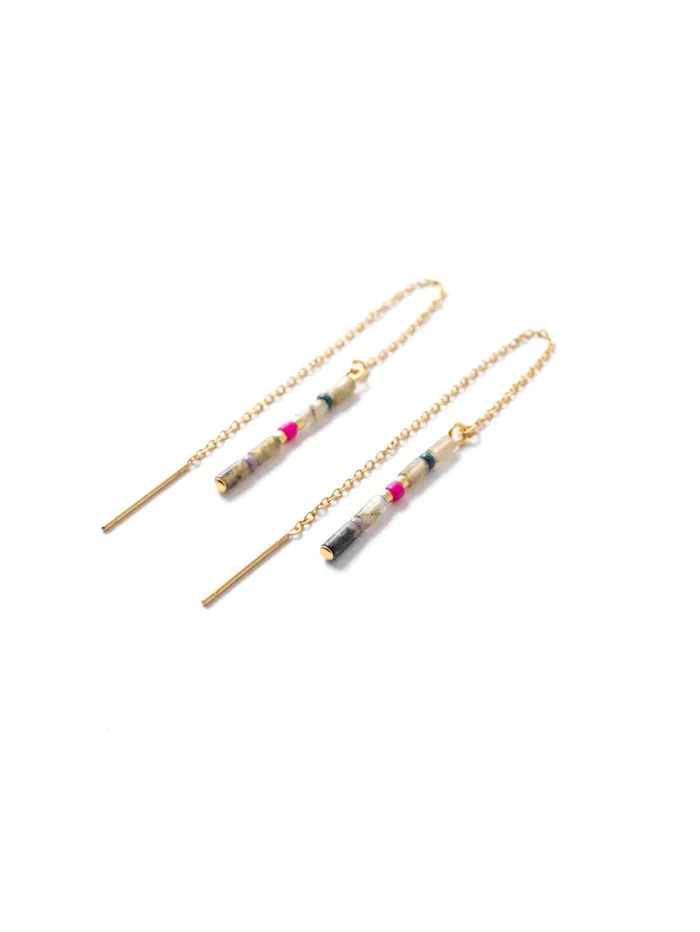 WellDunn Earrings Alaria Gold Pull Through Earrings