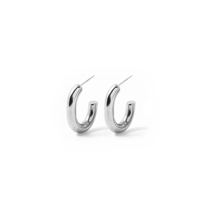WellDunn Rings Pipe Silver Hoops