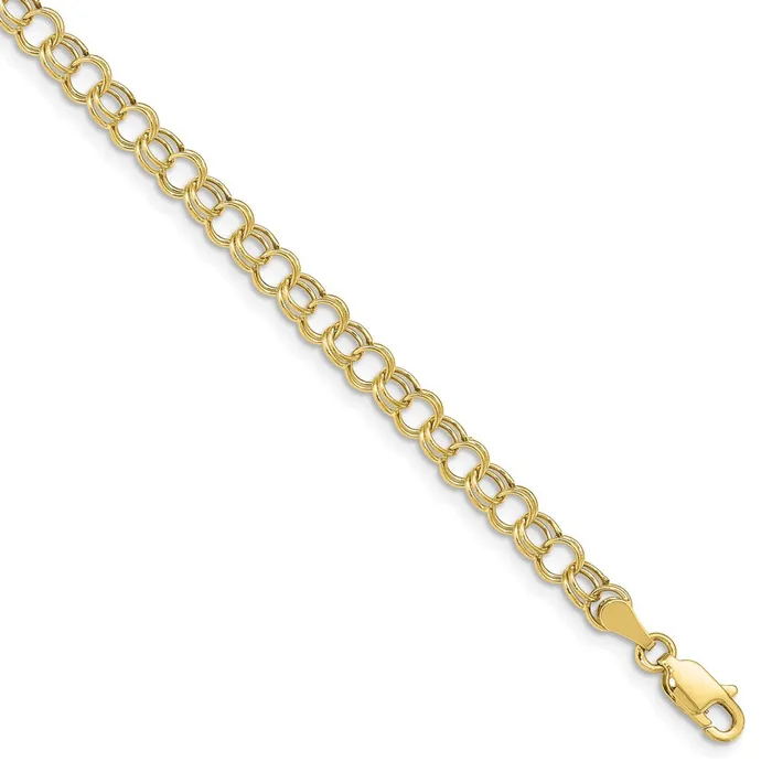 10k Hollow Double Link Charm BraceletWBC10DO5407 WB Choice Jewelry Bracelets 10k Hollow Double Link Charm BraceletWBC10DO5407 WB Choice Jewelry Bracelets