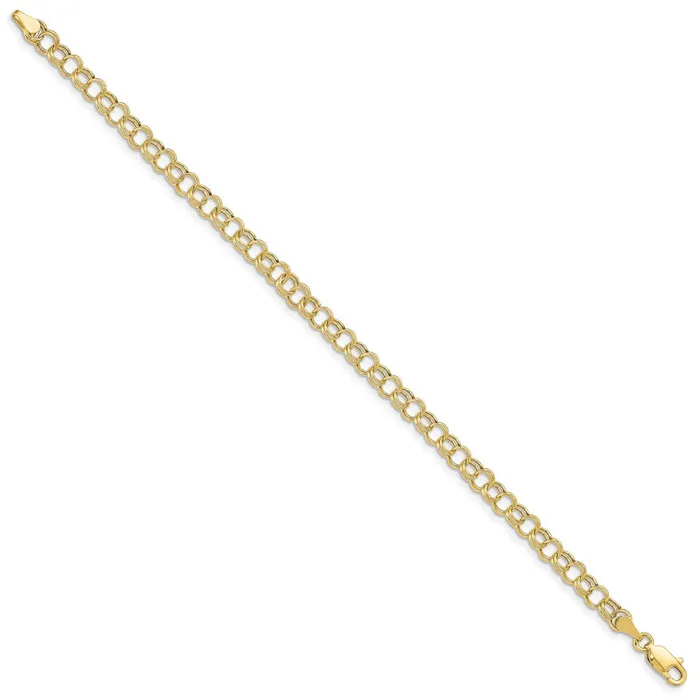 10k Hollow Double Link Charm BraceletWBC10DO5407 WB Choice Jewelry Bracelets 10k Hollow Double Link Charm BraceletWBC10DO5407 WB Choice Jewelry Bracelets