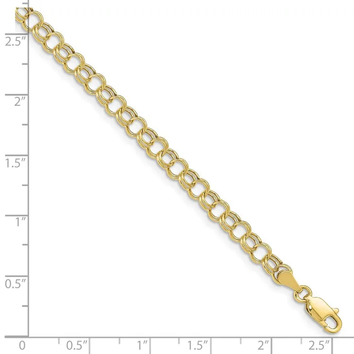 10k Hollow Double Link Charm BraceletWBC10DO5407 WB Choice Jewelry Bracelets 10k Hollow Double Link Charm BraceletWBC10DO5407 WB Choice Jewelry Bracelets