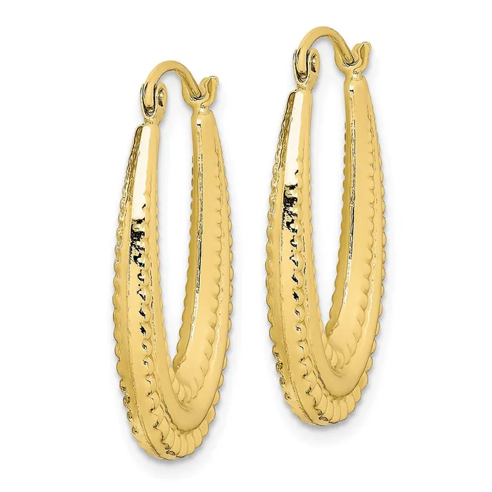 10K Textured Oval Hollow Hoop EarringsWBC10ER271 WB Choice Jewelry Earrings 10K Textured Oval Hollow Hoop EarringsWBC10ER271 WB Choice Jewelry Earrings