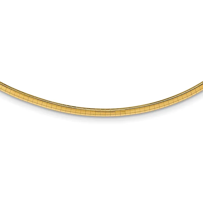 14k 3mm Domed Omega NecklaceWBCOD318 WB Choice Jewelry Necklaces