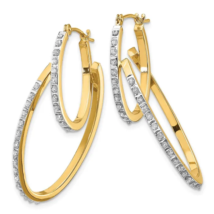 14k Diamond Fascination Hinged Double Hoop EarringsWBCDF113 WB Choice Jewelry Earrings 14k Diamond Fascination Hinged Double Hoop EarringsWBCDF113 WB Choice Jewelry Earrings
