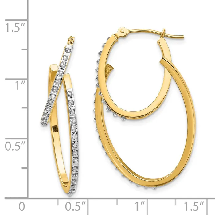 14k Diamond Fascination Hinged Double Hoop EarringsWBCDF113 WB Choice Jewelry Earrings 14k Diamond Fascination Hinged Double Hoop EarringsWBCDF113 WB Choice Jewelry Earrings