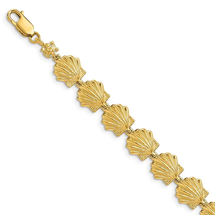 14k Scallop Shell BraceletWBCFB1678725 WB Choice Jewelry Bracelets