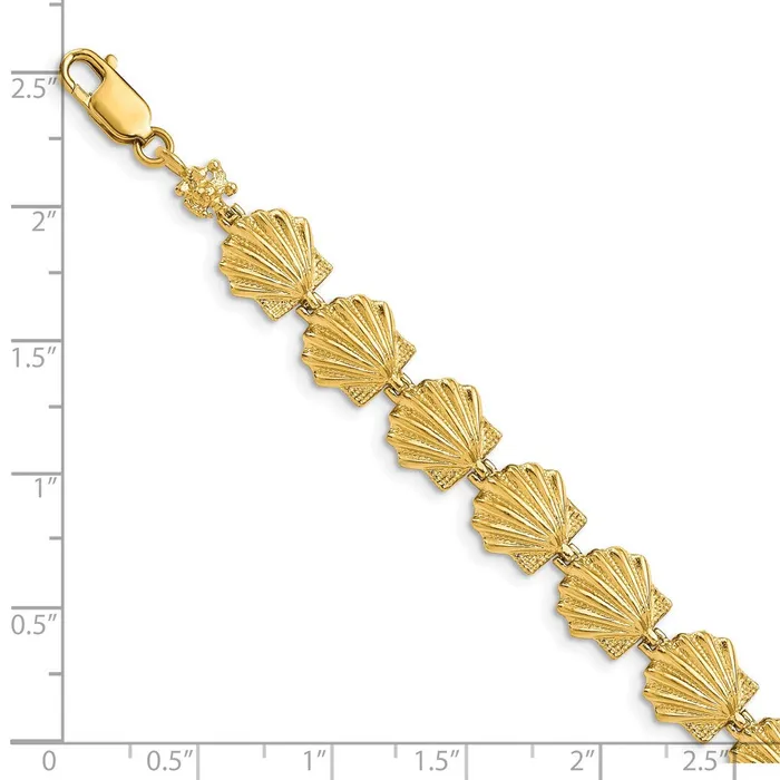 14k Scallop Shell BraceletWBCFB1678725 WB Choice Jewelry Bracelets 14k Scallop Shell BraceletWBCFB1678725 WB Choice Jewelry Bracelets