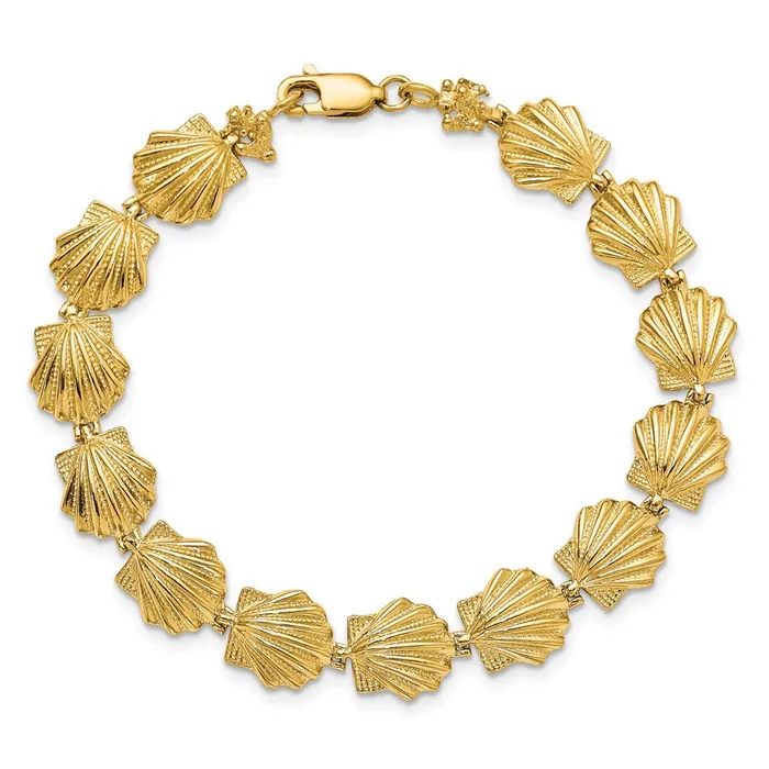 14k Scallop Shell BraceletWBCFB1678725 WB Choice Jewelry Bracelets 14k Scallop Shell BraceletWBCFB1678725 WB Choice Jewelry Bracelets