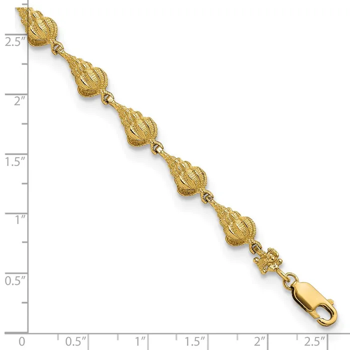 14k Textured Shell 725in BraceletWBCFB1641725 WB Choice Jewelry Bracelets 14k Textured Shell 725in BraceletWBCFB1641725 WB Choice Jewelry Bracelets