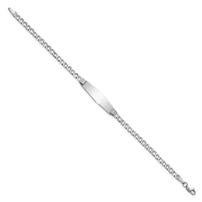 14k WG Semisolid Soft Diamond Shape Cuban Link ID BraceletWBCDCID106CW8 WB Choice Jewelry Bracelets 14k WG Semisolid Soft Diamond Shape Cuban Link ID BraceletWBCDCID106CW8 WB Choice Jewelry Bracelets