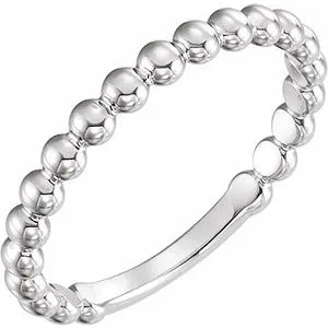 14K White 25 mm Stackable Bead Ring516081007PSTWBC WB Choice Jewelry Rings 14K White 25 mm Stackable Bead Ring516081007PSTWBC WB Choice Jewelry Rings