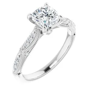 14K White 6 mm Cushion Forever One Moissanite 110 CTW Diamond Engagement Ring 653389673PSTWBC WB Choice Jewelry Rings 14K White 6 mm Cushion Forever One Moissanite 110 CTW Diamond Engagement Ring 653389673PSTWBC WB Choice Jewelry Rings