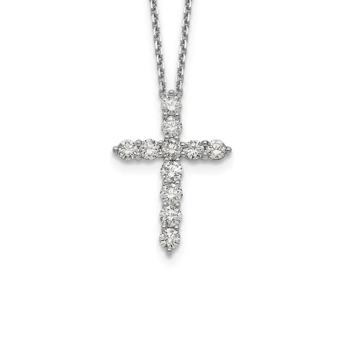 14k White Gold Diamond Cross 18 inch NecklaceWBCPM1000150WA WB Choice Jewelry Necklaces 14k White Gold Diamond Cross 18 inch NecklaceWBCPM1000150WA WB Choice Jewelry Necklaces