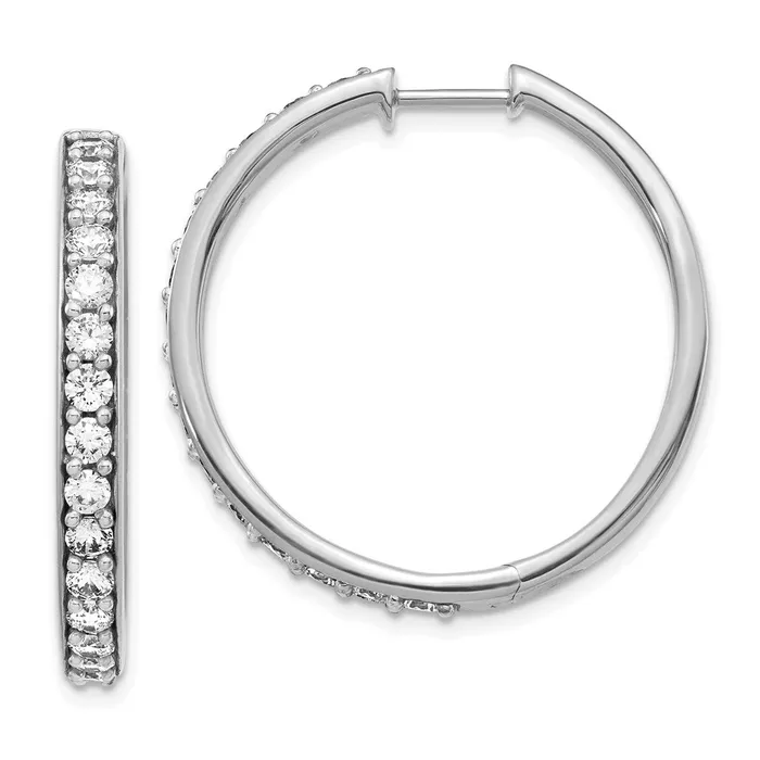 14k White Gold Diamond Hinged Hoop EarringsWBCEM4267200WA WB Choice Jewelry Earrings 14k White Gold Diamond Hinged Hoop EarringsWBCEM4267200WA WB Choice Jewelry Earrings