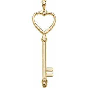 14K Yellow 49x13 mm Key Heart Pendant84700101PSTWBC WB Choice Jewelry Necklaces 14K Yellow 49x13 mm Key Heart Pendant84700101PSTWBC WB Choice Jewelry Necklaces