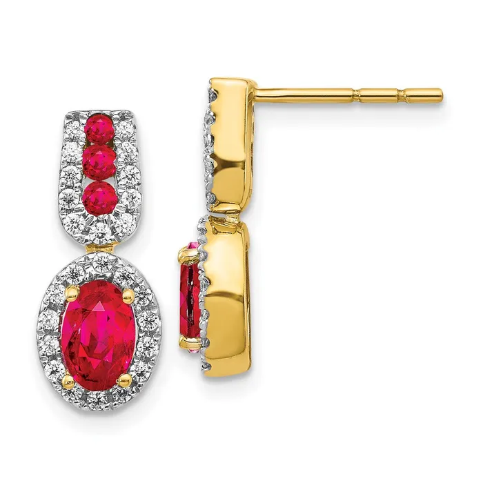 14k Yellow Gold Diamond and Ruby EarringsWBCEM5597RU033YA WB Choice Jewelry Earrings 14k Yellow Gold Diamond and Ruby EarringsWBCEM5597RU033YA WB Choice Jewelry Earrings