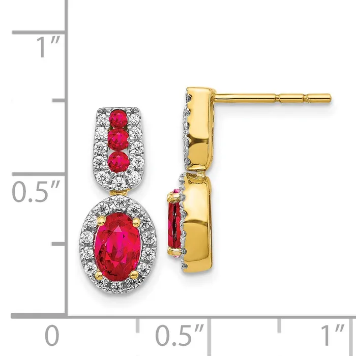 14k Yellow Gold Diamond and Ruby EarringsWBCEM5597RU033YA WB Choice Jewelry Earrings 14k Yellow Gold Diamond and Ruby EarringsWBCEM5597RU033YA WB Choice Jewelry Earrings