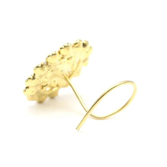 Big Gold Plated Nose Stud CZ Twisted nose ring 24g Karizma Jewels Rings
