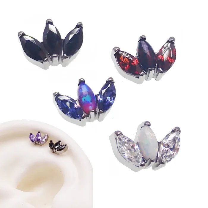 Body Clickers Body Jewelry Marquise Titanium Petal Flatback Earring Earrings Body Clickers Body Jewelry Marquise Titanium Petal Flatback Earring Earrings