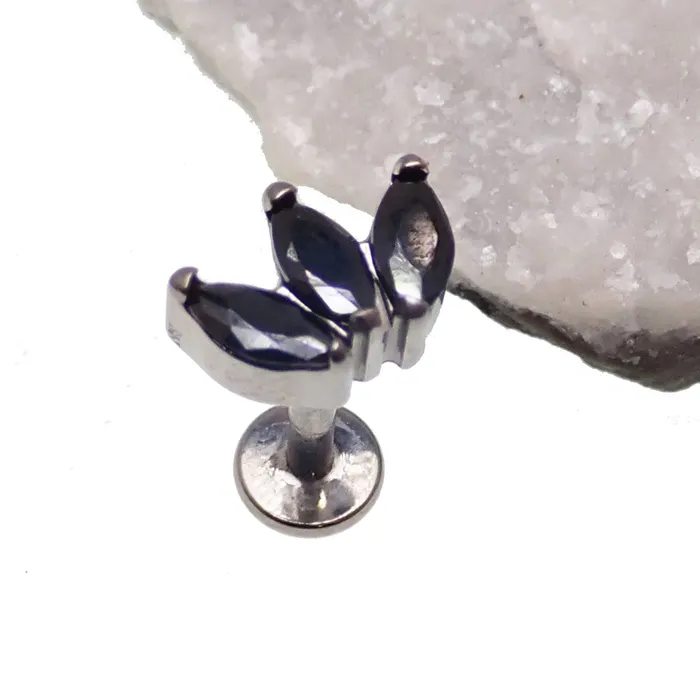 Body Clickers Body Jewelry Marquise Titanium Petal Flatback Earring Earrings