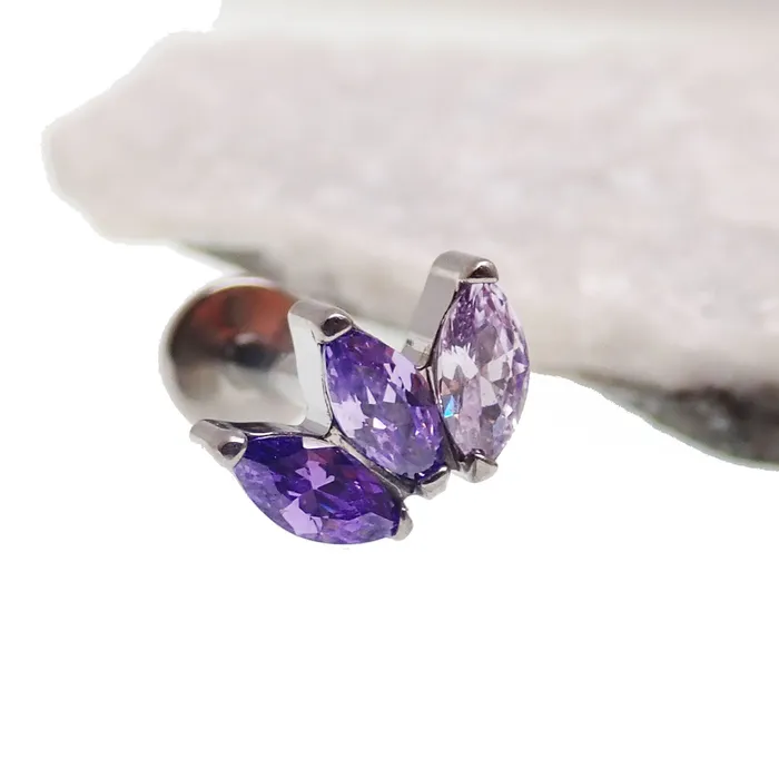 Body Clickers Body Jewelry Marquise Titanium Petal Flatback Earring Earrings