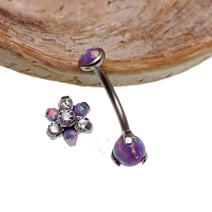 Body Clickers Body Jewelry Rings Multi Lavender Titanium Belly Ring 16g