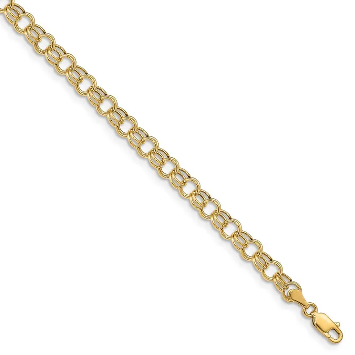 Bracelets 14k Hollow Double Link Charm BraceletWBCDO5417 WB Choice Jewelry