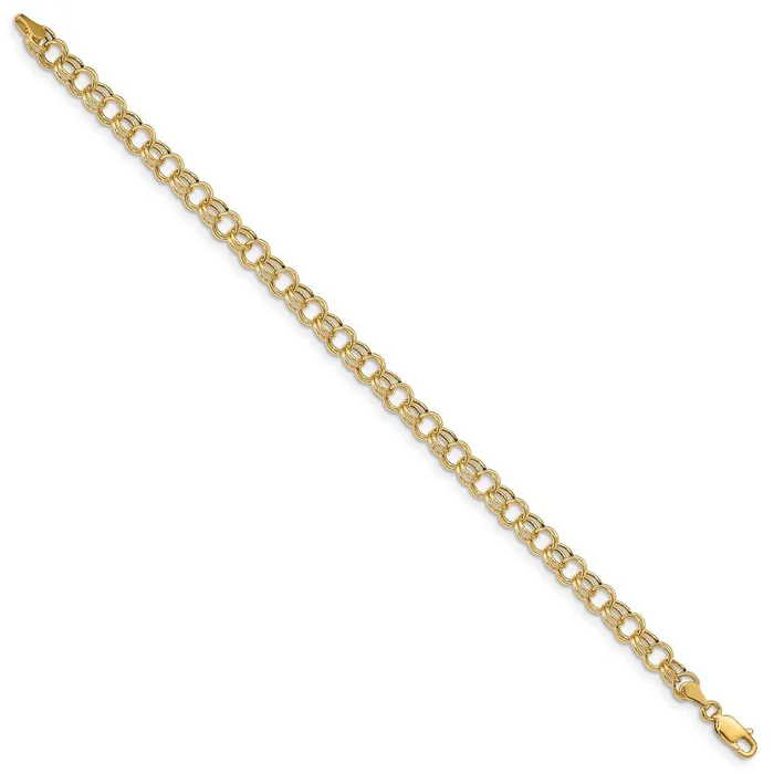 Bracelets 14k Hollow Double Link Charm BraceletWBCDO5417 WB Choice Jewelry Bracelets 14k Hollow Double Link Charm BraceletWBCDO5417 WB Choice Jewelry