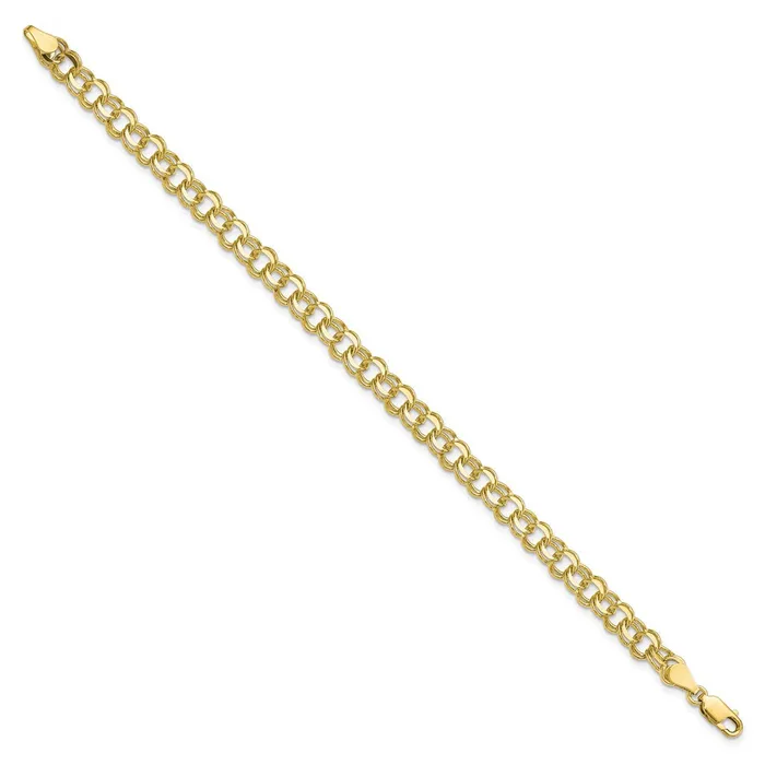 Bracelets WB Choice Jewelry 10KY Solid Double Link Charm BraceletWBC10CH38 Bracelets WB Choice Jewelry 10KY Solid Double Link Charm BraceletWBC10CH38