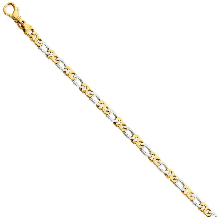 Bracelets WB Choice Jewelry 14k Twotone 48mm Polished Fancy Link BraceletWBCLK5358 Bracelets WB Choice Jewelry 14k Twotone 48mm Polished Fancy Link BraceletWBCLK5358