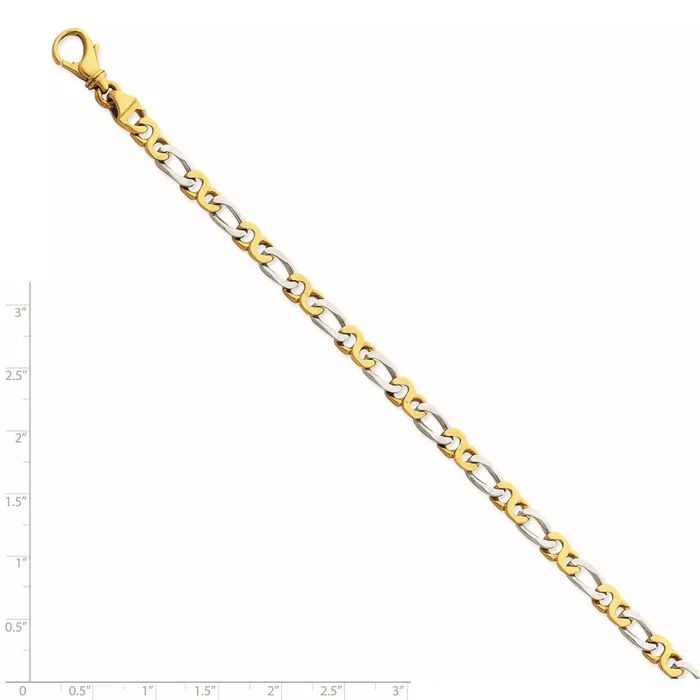 Bracelets WB Choice Jewelry 14k Twotone 48mm Polished Fancy Link BraceletWBCLK5358 Bracelets WB Choice Jewelry 14k Twotone 48mm Polished Fancy Link BraceletWBCLK5358