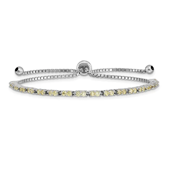 Bracelets WB Choice Jewelry Sterling Silver Rhodplated November Yellow CZ Adjustable BraceletWBCQG4757NOV Bracelets WB Choice Jewelry Sterling Silver Rhodplated November Yellow CZ Adjustable BraceletWBCQG4757NOV