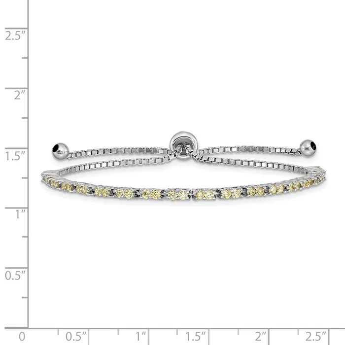 Bracelets WB Choice Jewelry Sterling Silver Rhodplated November Yellow CZ Adjustable BraceletWBCQG4757NOV Bracelets WB Choice Jewelry Sterling Silver Rhodplated November Yellow CZ Adjustable BraceletWBCQG4757NOV